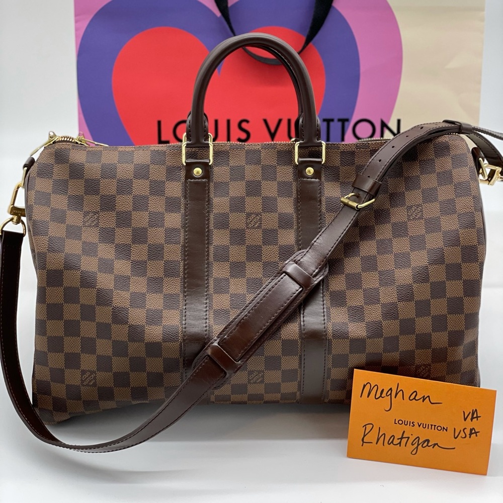 Louis Vuitton Keepall 45 Bandolier Damier Ebene
